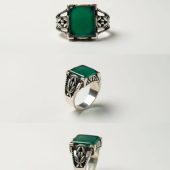 King's Emerald Silver Ring