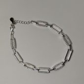 Elegant Sterling Silver Cubic Zirconia Link Bracelet for Women