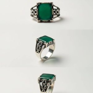 King's Emerald Silver Ring